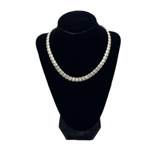 Eisenberg Original Glass Emerald Cut Rhinestone Adjustable Choker Necklace-1940'